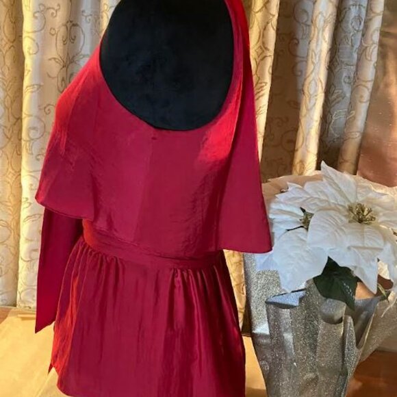 BCBG Max Azria Celline Sleeveless Silky Blouse In Sangria Red Size XS EUC - Picture 8 of 11